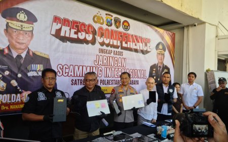 Polrestabes Surabaya Amankan 45 Tersangka Hasil Pengembangan Penyidikan Kasus Siber Internasional